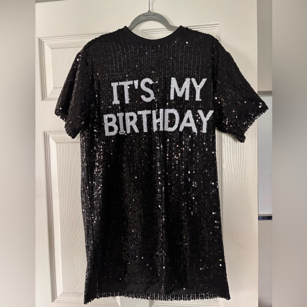Black Sequined Shirt Dress